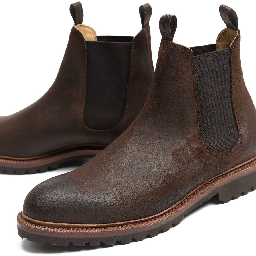 Hommes Meermin Bottes | 516054 - Rust Waxy Commander - E (Systeme Ultraflex)