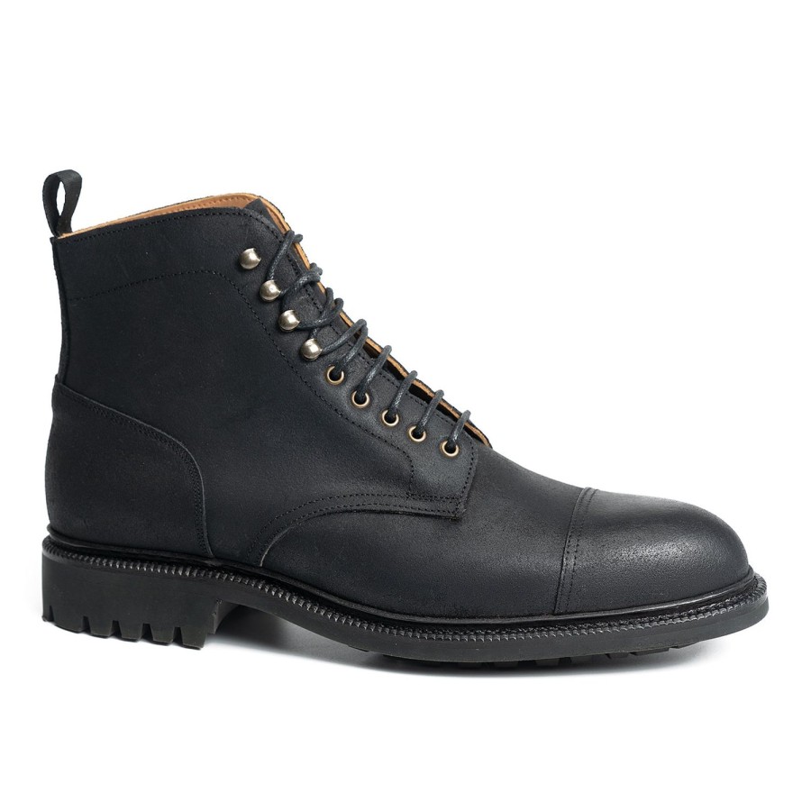 Hommes Meermin Bottes | 116210 - Black Waxy Commander - E (Systeme Ultraflex)