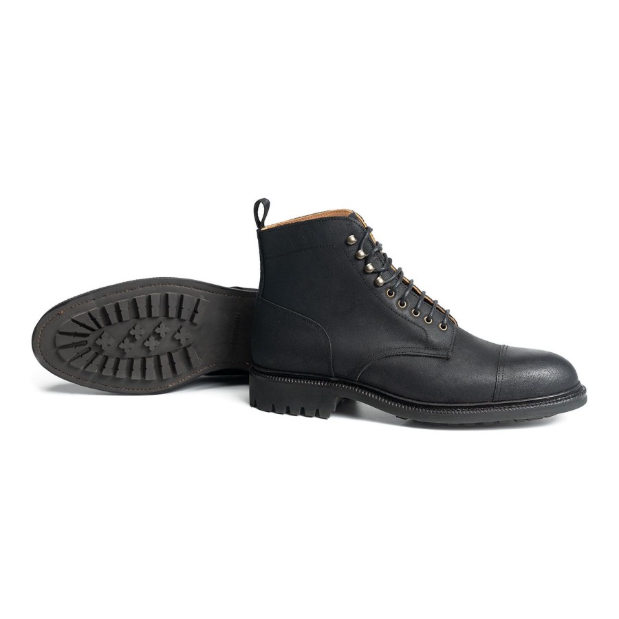 Hommes Meermin Bottes | 116210 - Black Waxy Commander - E (Systeme Ultraflex)